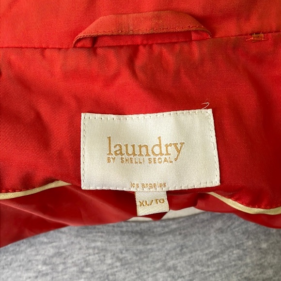 Laundry By Shelli Segal Orange Trench Rain Windbreaker, Size XL - Picture 12 of 15